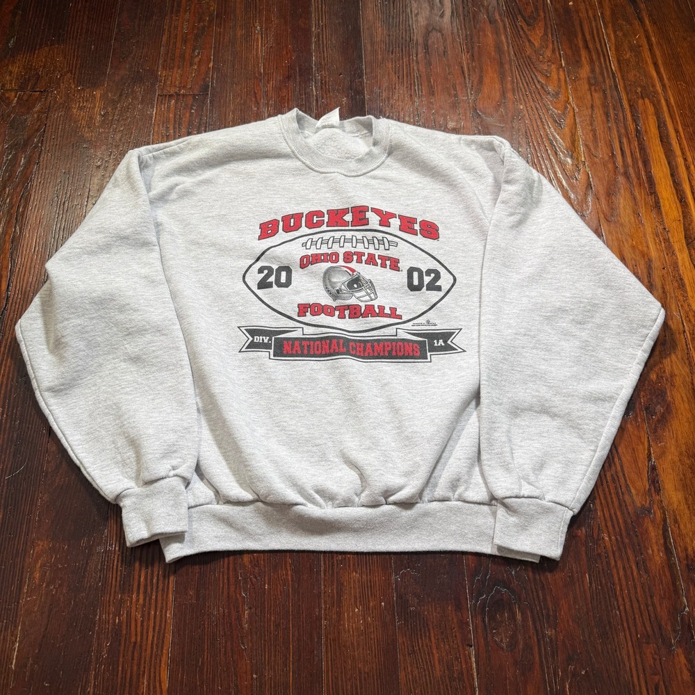 Vintage 2002 Ohio State Buckeyes Sweatshirt Mens XL Gray National Champions OSU